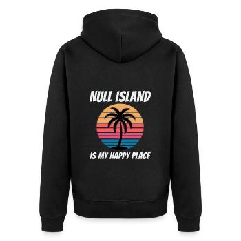 Null Island Géolocalisation SIG Cartographie Humour - Veste à capuche bio Premium Unisexe - noir - Dos - Nico (187cm)
