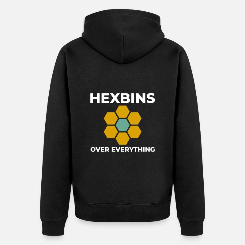 Hexbins Datenvisualisierung GIS Mapping Räumlich - Unisex Premium Bio Zip Hoodie - Schwarz