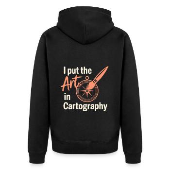Kunst, Kartographie, GIS, Kartenerstellung, Design - Unisex Premium Bio Zip Hoodie - Schwarz - Hinten - Nico (187cm)