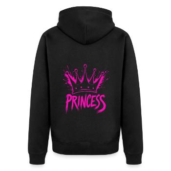 Princess Crown Splash - Unisex Premium Organic Zip Hoodie - black - Back - Nico (187cm)