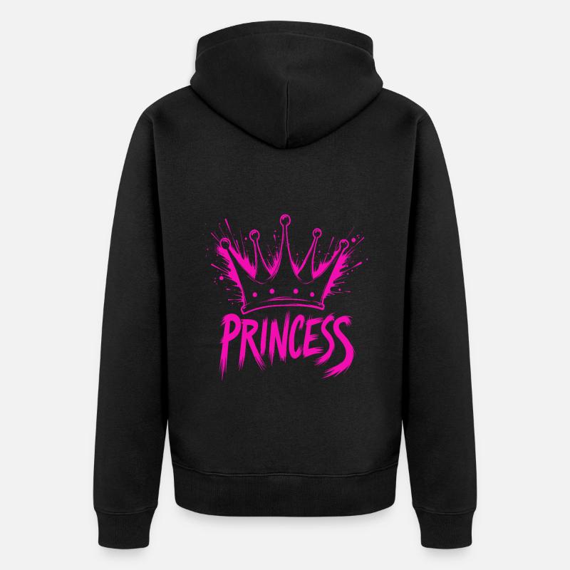 Princesse Crown Splash - Veste à capuche bio Premium Unisexe - noir