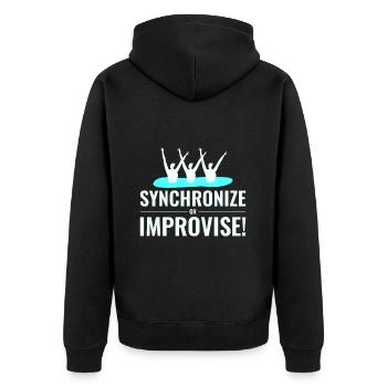 Synchronschwimmen Improvisieren Team Schwimmer Humor - Unisex Premium Bio Zip Hoodie - Schwarz - Hinten - Nico (187cm)