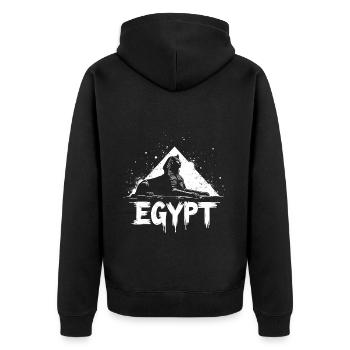 Ägypten Sphinx Pyramide - Unisex Premium Bio Zip Hoodie - Schwarz - Hinten - Nico (187cm)