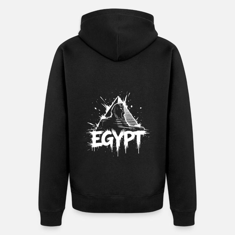 Pyramide du Sphinx d’Égypte - Veste à capuche bio Premium Unisexe - noir