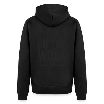 Do the Work Saying Quote - Unisex Premium Organic Zip Hoodie - black - Back - Nico (187cm)