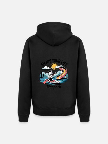 Enjoy Your Life - Flappach SUP-Spaß - Unisex Premium Bio Zip Hoodie - Schwarz