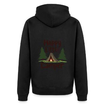 Happy Little Camper - Natur-Liebhaber - Unisex Premium Bio Zip Hoodie - Schwarz - Hinten - Nico (187cm)