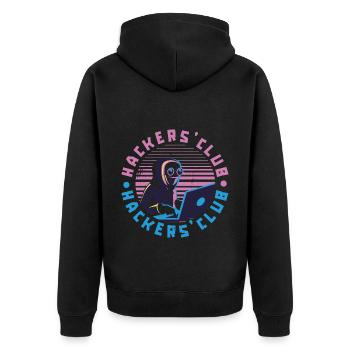 Programmierer Coder Software Entwickler - Unisex Premium Bio Zip Hoodie - Schwarz - Hinten - Nico (187cm)
