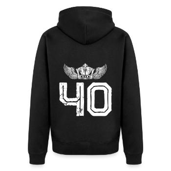 40 Couronne de numéros - Veste à capuche bio Premium Unisexe - noir - Dos - Nico (187cm)
