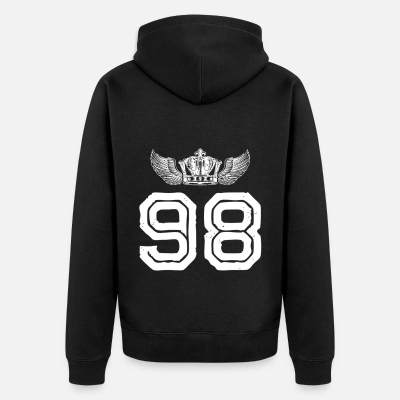 98 Couronne numérique - Veste à capuche bio Premium Unisexe - noir