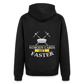 Gold Digger Gold Panning Gold Mining Designs - Unisex Premium Organic Zip Hoodie - black - Back - Nico (187cm)