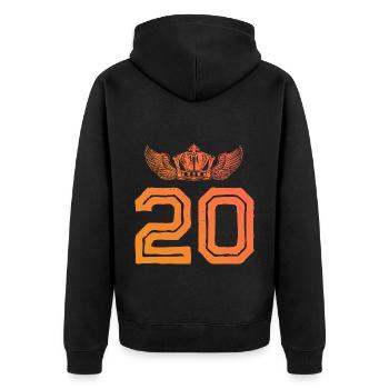 Couronne de 20 chiffres - Veste à capuche bio Premium Unisexe - noir - Dos - Nico (187cm)