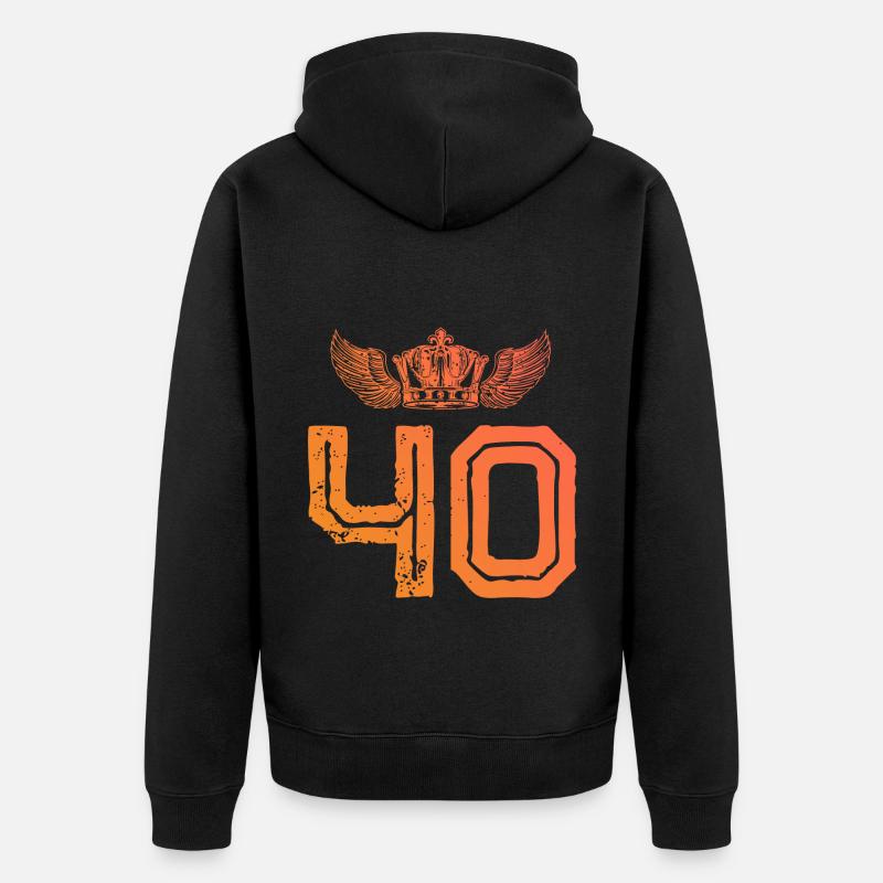 40 Couronne de numéros - Veste à capuche bio Premium Unisexe - noir