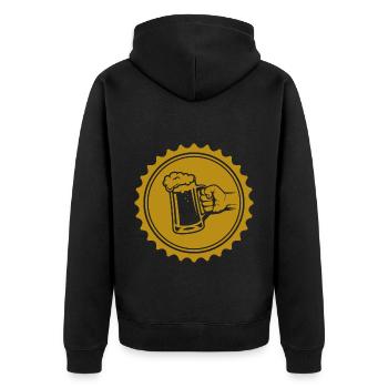 Bière - Bière / Mug à bière - Bouteille de bière Baril de bière - Veste à capuche bio Premium Unisexe - noir - Dos - Nico (187cm)