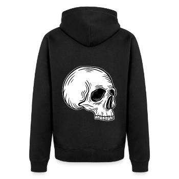 Skull Skeleton Skull Horror Cadeau d’Halloween - Veste à capuche bio Premium Unisexe - noir - Dos - Nico (187cm)
