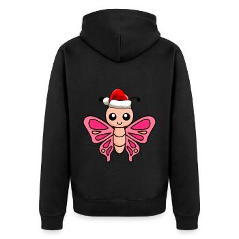 Butterfly Comic Christmas - Veste à capuche bio Premium Unisexe - noir - Dos - Nico (187cm)