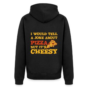 Je raconterais une blague sur la pizza, mais c’est ringard 2 - Veste à capuche bio Premium Unisexe - noir - Dos - Nico (187cm)