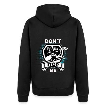 Ne m’arrêtez pas. Course de sports d’hiver de ski - Veste à capuche bio Premium Unisexe - noir - Dos - Nico (187cm)