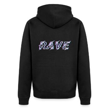 Techno Rave Festival Electro Music Raver - Unisex Premium Organic Zip Hoodie - black - Back - Nico (187cm)