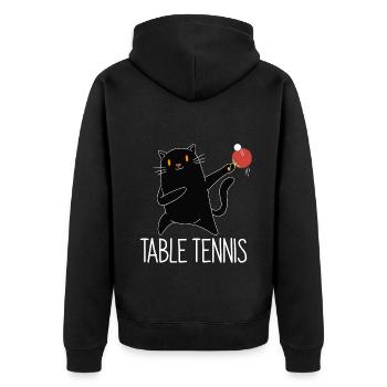 Table Tennis Katze Pingpong Black Cat Outfit - Veste à capuche bio Premium Unisexe - noir - Dos - Nico (187cm)