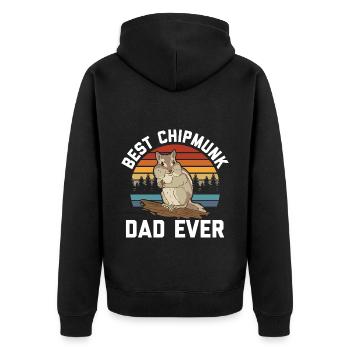 Chipmunk lover - Unisex Premium Organic Zip Hoodie - black - Back - Nico (187cm)