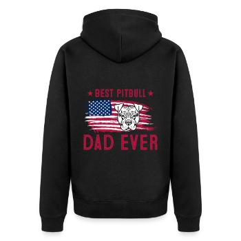 Meilleur père pitbull de tous les temps - Veste à capuche bio Premium Unisexe - noir - Dos - Nico (187cm)