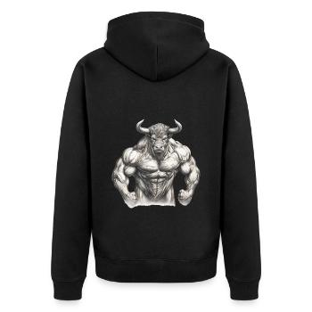 Taureau Muscles Musculation Force Forte Animal - Veste à capuche bio Premium Unisexe - noir - Dos - Nico (187cm)
