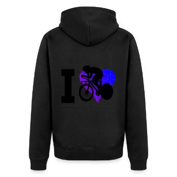 Men's Road Bike Road Cycling Road Bike Road Cycling - Unisex Premium Organic Zip Hoodie - black - Back - Nico (187cm)