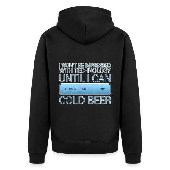 Jusqu’à ce que je puisse télécharger Cold Beer 2 - Veste à capuche bio Premium Unisexe - noir - Dos - Nico (187cm)