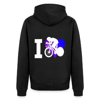 Cycliste sur route Hommes Vélo de route Femmes - Veste à capuche bio Premium Unisexe - noir - Dos - Nico (187cm)