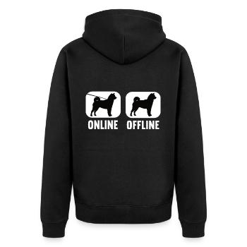Online Offline Shiba Inu Shiba Owner Shiba - Unisex Premium Organic Zip Hoodie - black - Back - Nico (187cm)
