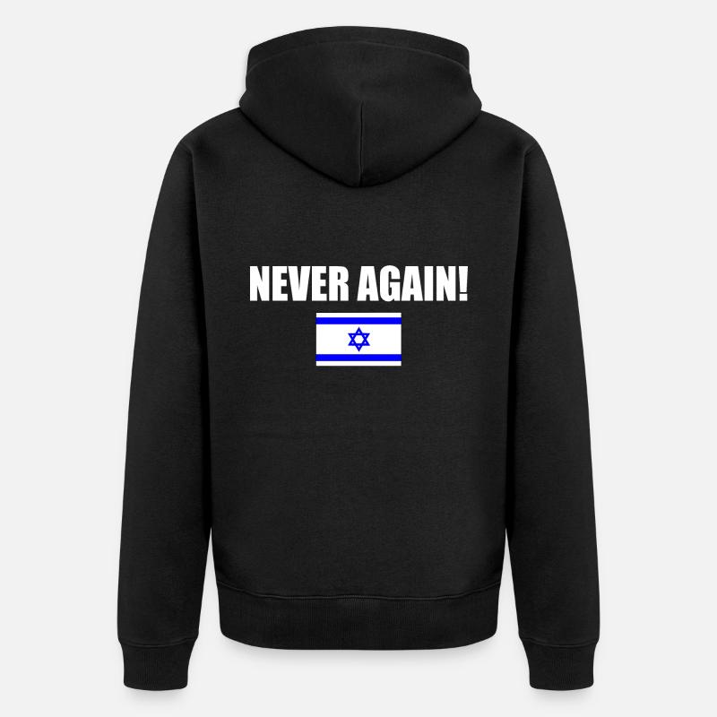 Never again - israel - Veste à capuche bio Premium Unisexe - noir