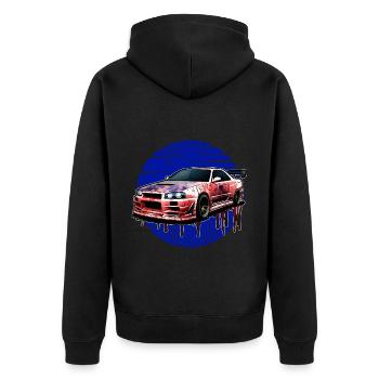 Jdm Halloween edition / Tuning Mechanic Costume - Unisex Premium Organic Zip Hoodie - black - Back - Nico (187cm)