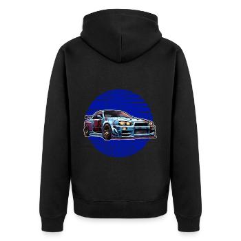 Jdm / Tuning / Turbocompresseur / Jantes / Chiptuning - Veste à capuche bio Premium Unisexe - noir - Dos - Nico (187cm)
