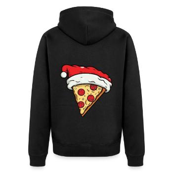 Pizza Noël Bande Dessinée - Veste à capuche bio Premium Unisexe - noir - Dos - Nico (187cm)