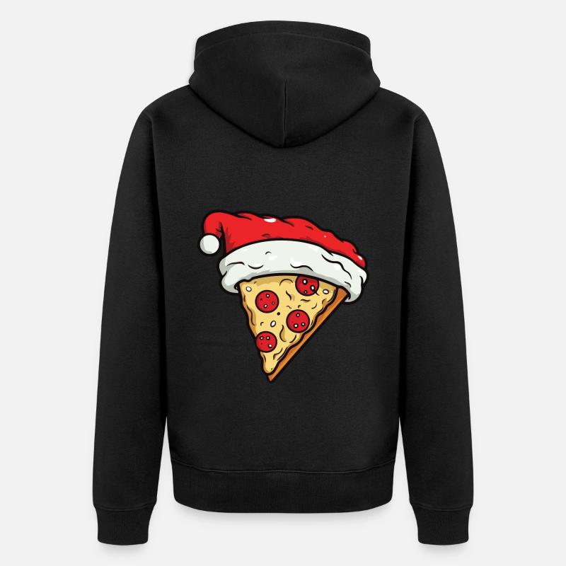 Pizza Noël Bande Dessinée - Veste à capuche bio Premium Unisexe - noir
