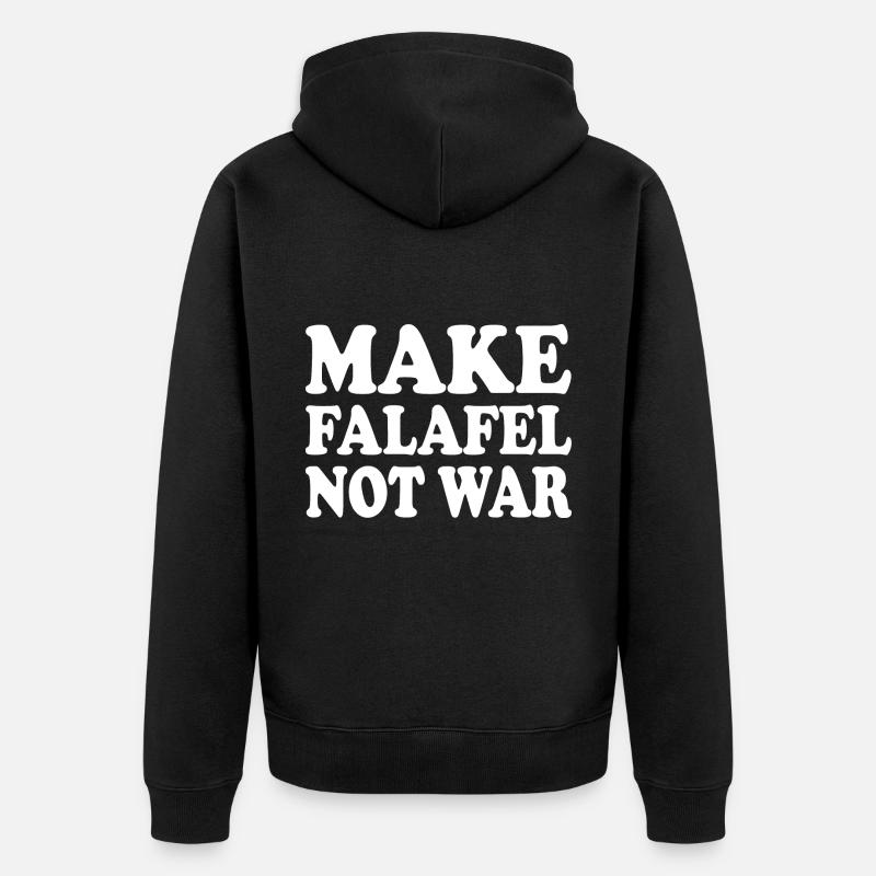 Make falafel not war - Unisex Premium Bio Zip Hoodie - Schwarz
