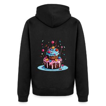 Cake Cake Baking Baker Baking Queen Baking Fairy - Unisex Premium Organic Zip Hoodie - black - Back - Nico (187cm)