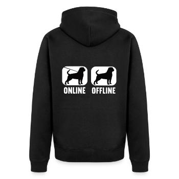 Online Offline Rottweiler Rottie Rottieowner - Unisex Premium Organic Zip Hoodie - black - Back - Nico (187cm)