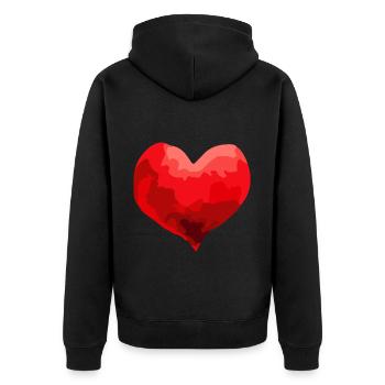 Coeur Amour Amoureux Mariage - Veste à capuche bio Premium Unisexe - noir - Dos - Nico (187cm)