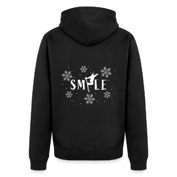 « Smile » Ski Skieur Ski Vacances Ski Neige - Veste à capuche bio Premium Unisexe - noir - Dos - Nico (187cm)