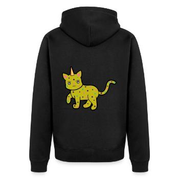 Licornes, Chats, Chats, Animaux Mythiques - Veste à capuche bio Premium Unisexe - noir - Dos - Nico (187cm)