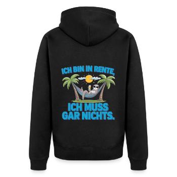 Je suis à la retraite, je n’ai rien à relâcher - Veste à capuche bio Premium Unisexe - noir - Dos - Nico (187cm)