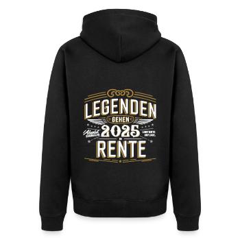 Legends will retire in 2025 - absolutely unique - Unisex Premium Organic Zip Hoodie - black - Back - Nico (187cm)