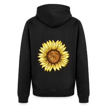 Sunflower Graphic Summer Holiday Vacation Gift - Unisex Premium Organic Zip Hoodie - black - Back - Nico (187cm)