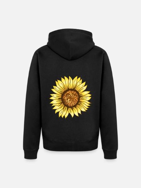 Zonnebloem Grafische Zomervakantie Vakantie Cadeau - Premium økologisk unisex-hættejakke - sort