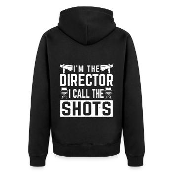 I'm The Director I Call The Shots Retro Film Maker - Unisex Premium Organic Zip Hoodie - black - Back - Nico (187cm)