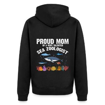 Fière Maman Océan Zooologiste Zooologie Mer - Veste à capuche bio Premium Unisexe - noir - Dos - Nico (187cm)