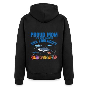 Fière Maman Océan Zooologiste Zooologie Mer - Veste à capuche bio Premium Unisexe - noir - Dos - Nico (187cm)