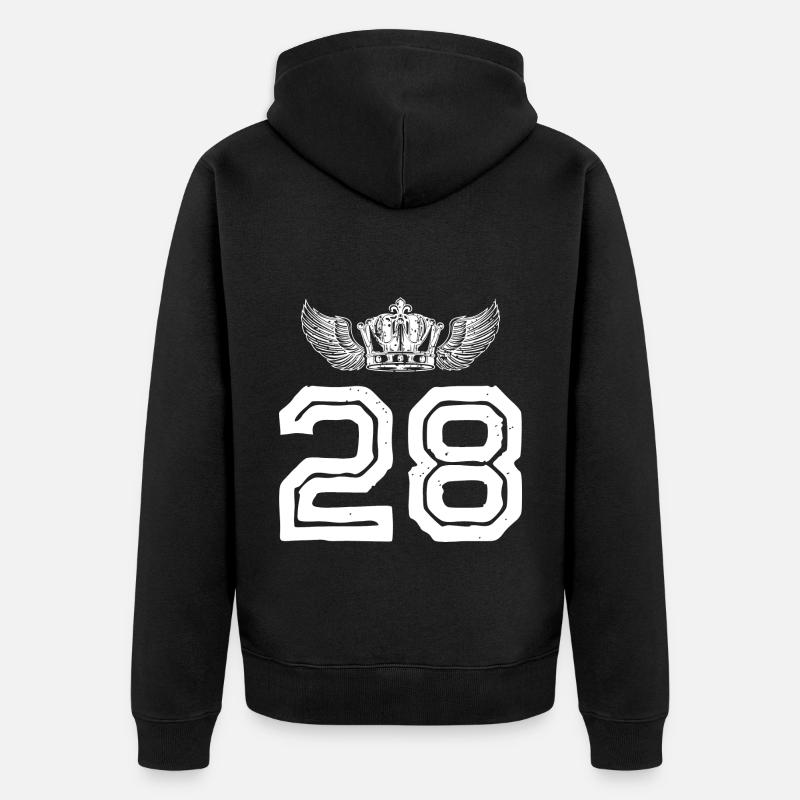 28 Couronne numérique - Veste à capuche bio Premium Unisexe - noir